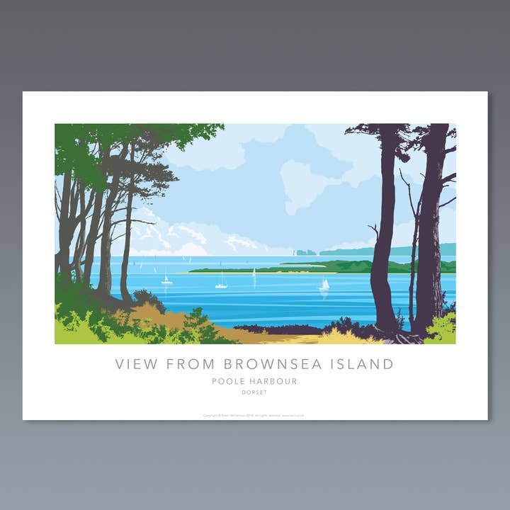 EIN BLICK VON BROWNSEA ISLAND für den Großhandel von KWILL FINE ART AND ILLUSTRATION