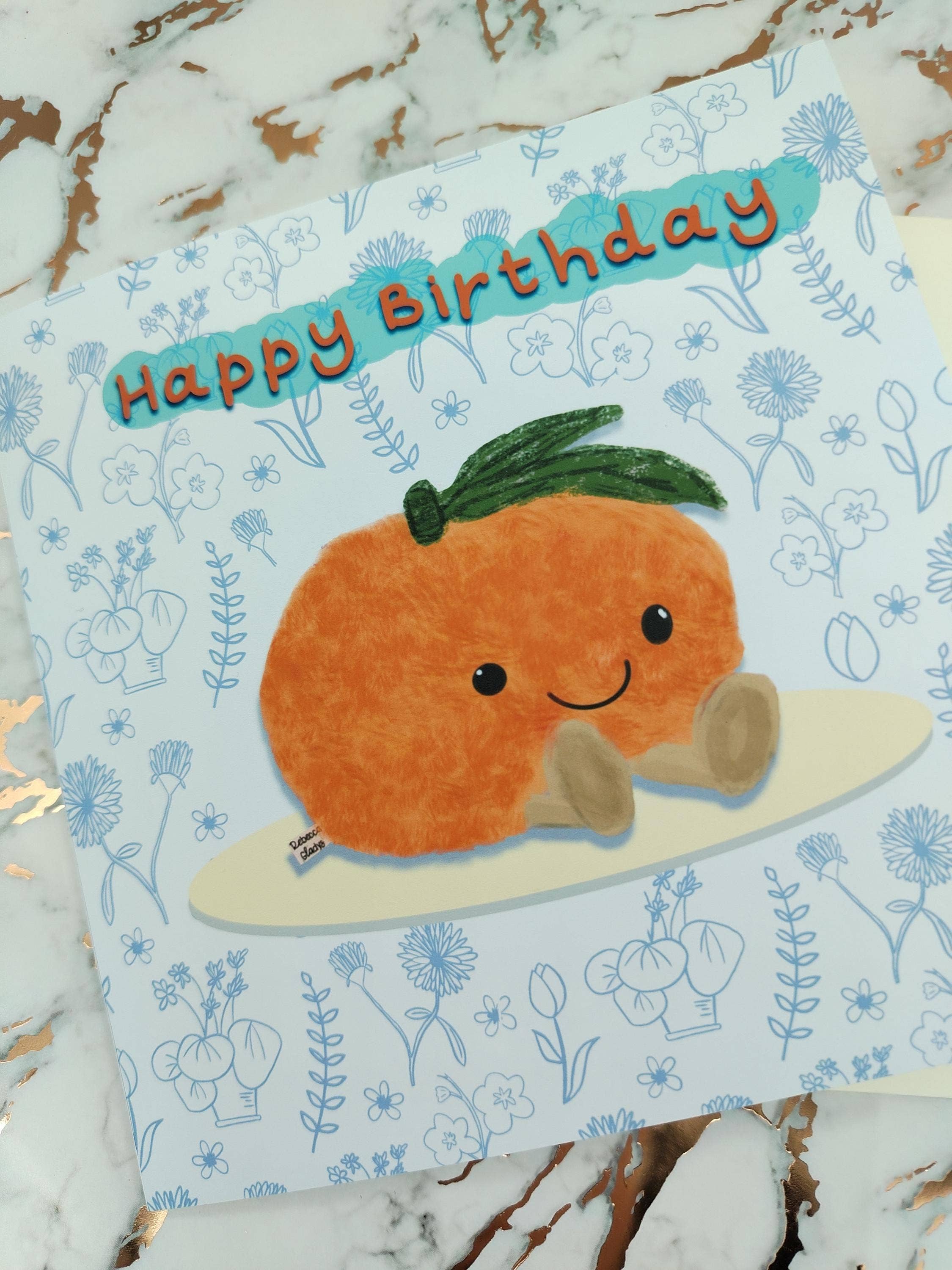 Rebecca Gladys – wholesale Birthday card – Clementine Birthday Card - Blank Inside Greeting Card5