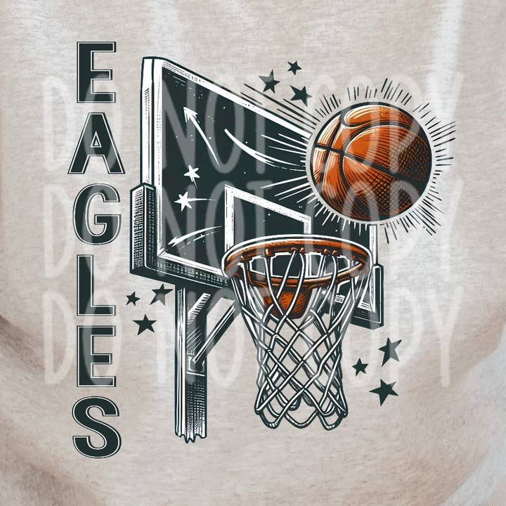 Eagles Basketball DTF Transfer | Trendy School Spirit DTF Transfer | Ready to Press | High Quality DTF Transfers | Fast Shipping for wholesale by Red Dirt Transfers