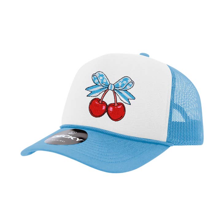 Patriotic Cherries Trucker Hat for wholesale by Happy Day Bowtique
