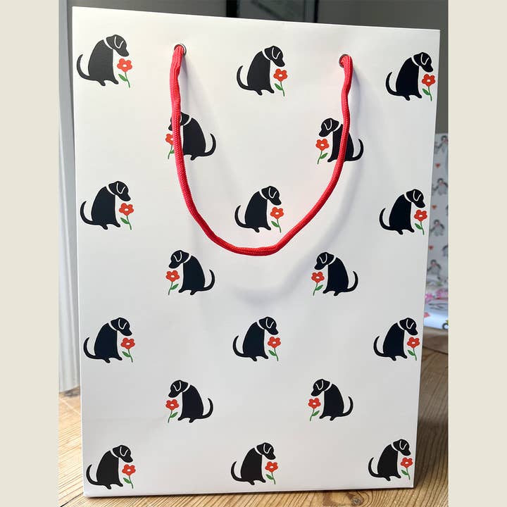 Labrador Flower Gift Bag for wholesale by Elsabelle Paper Co.