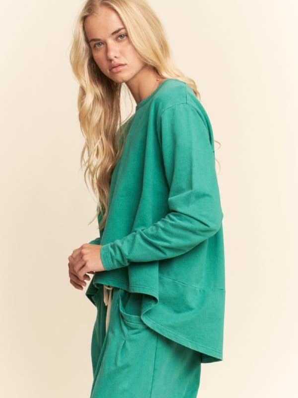 Davi & Dani - Wholesale Top & Pant Set (NOT Loungewear) - Women's - GARMENT WASHED LONG SLEEVE TOP AND PANTS SET15