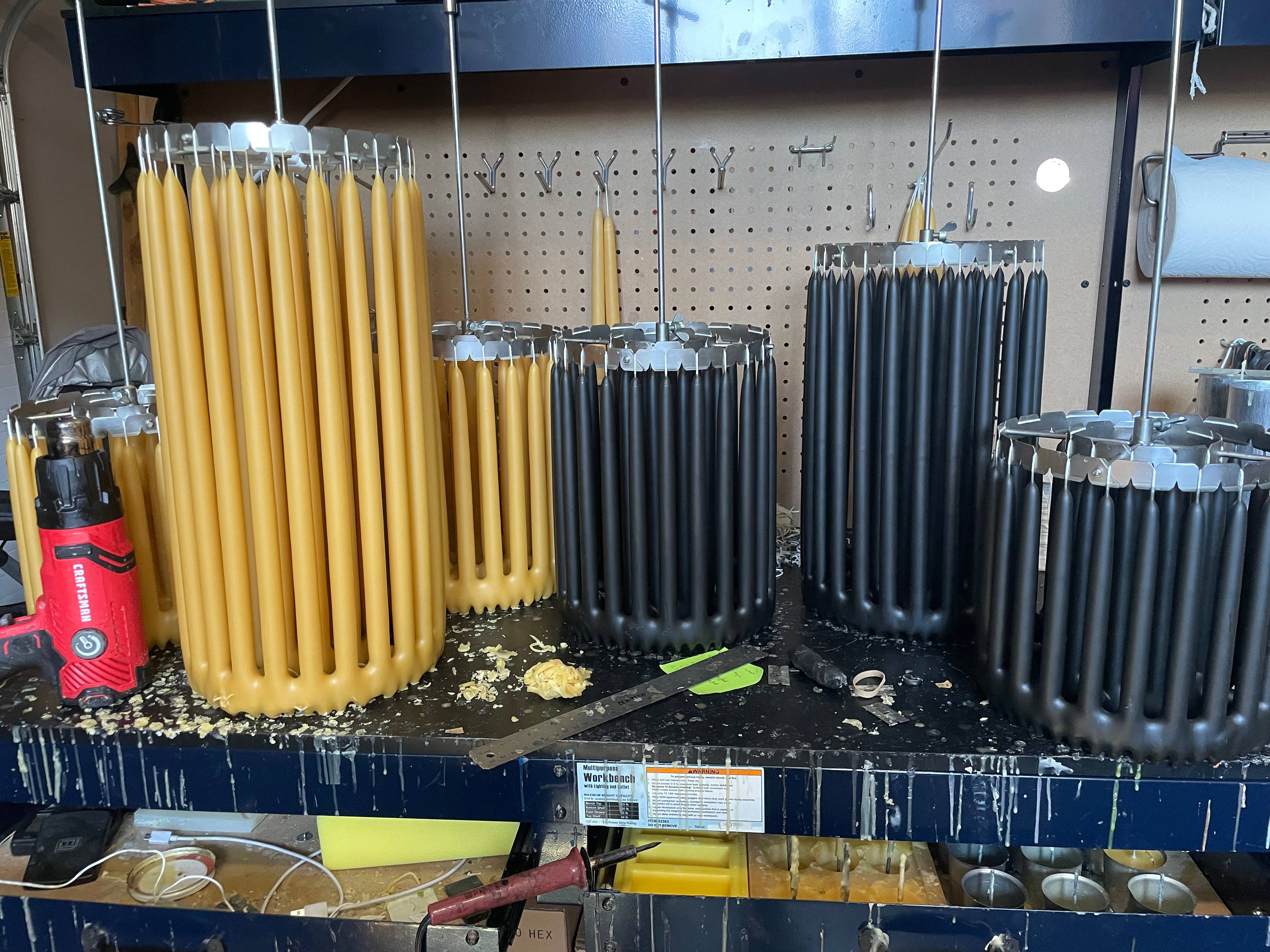 Waxing & Raining Handmade Goods - Wholesale Tapered candle/candlestick - Classic Candlestick Pair | Beeswax Candles | Hand-dipped 9