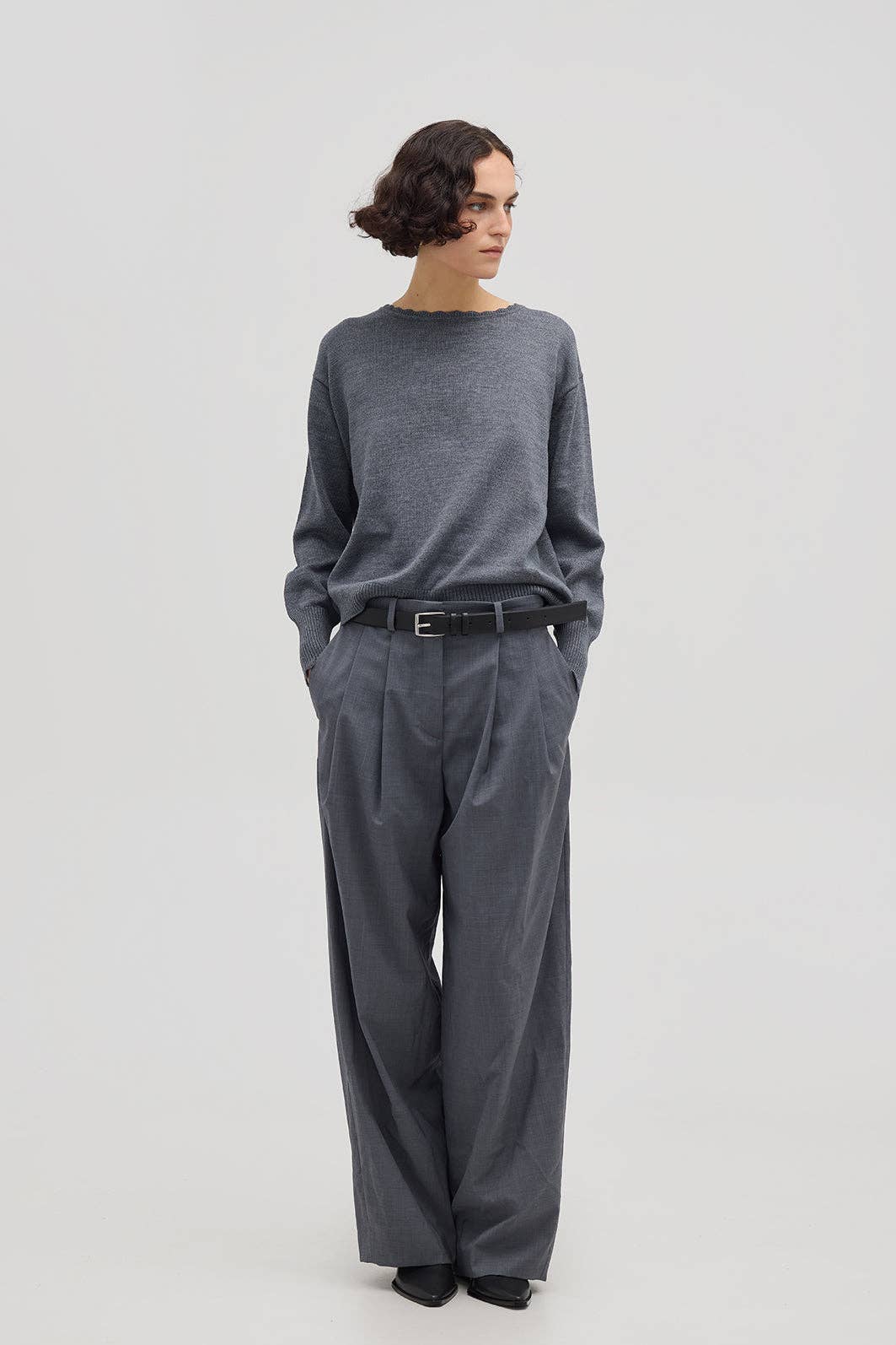 grey CORE MERINO LOGO SWEATER for wholesale on Faire