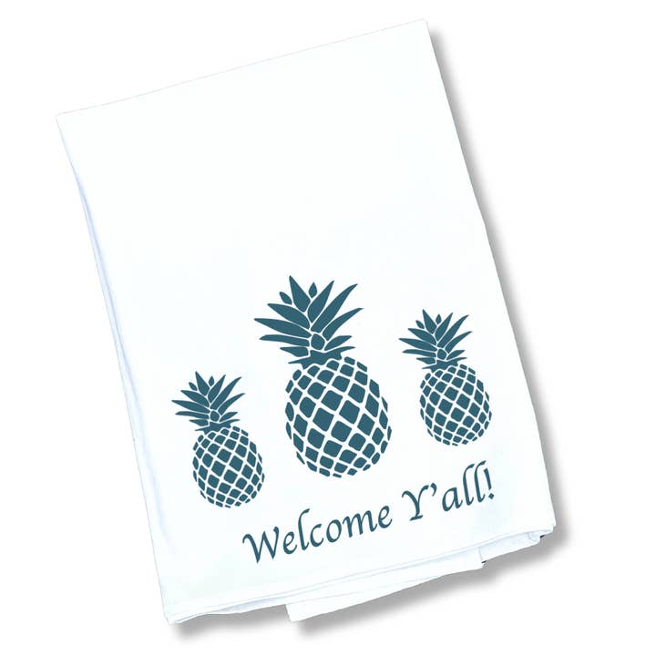The Welcome Y’all Tea Towel for wholesale by Down South House & Home