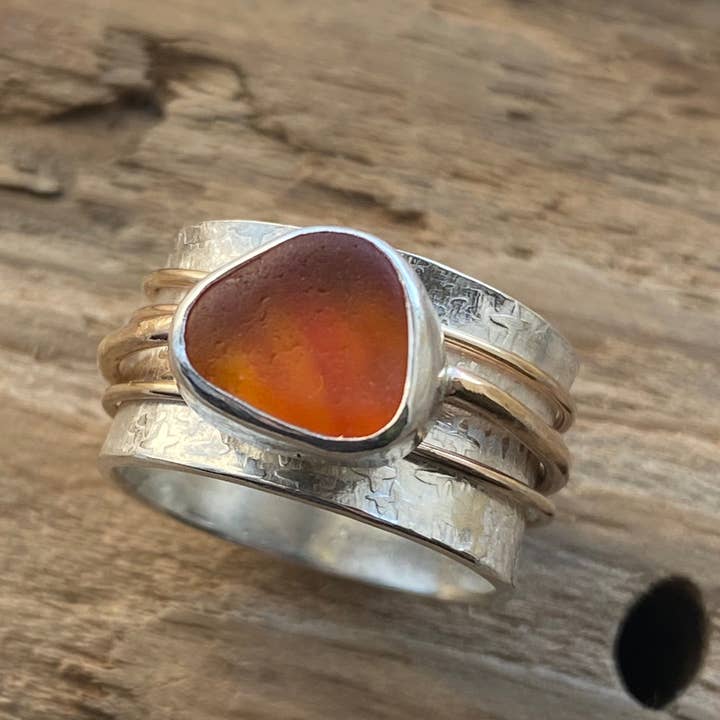 Kate Samson Design - Wholesale Cocktail/Statement Ring - The Meditation Ring with Gold Bands