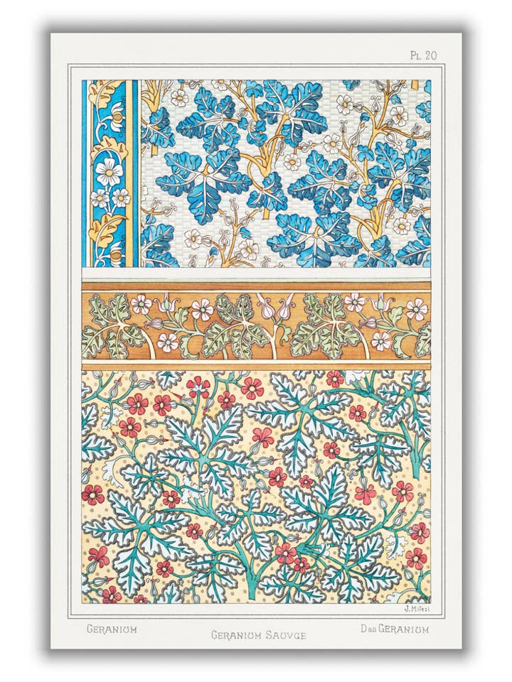 Geranium sauvage (geranium) II van Maurice Pillard Verneuil voor wholesale door Stanley Print House