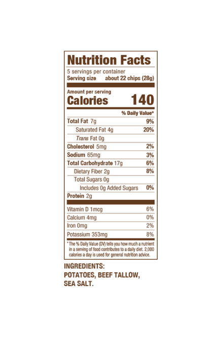 TIPS Chips - Wholesale Chips - TIPS - Tallow Potato Chips Original - Sea Salt2