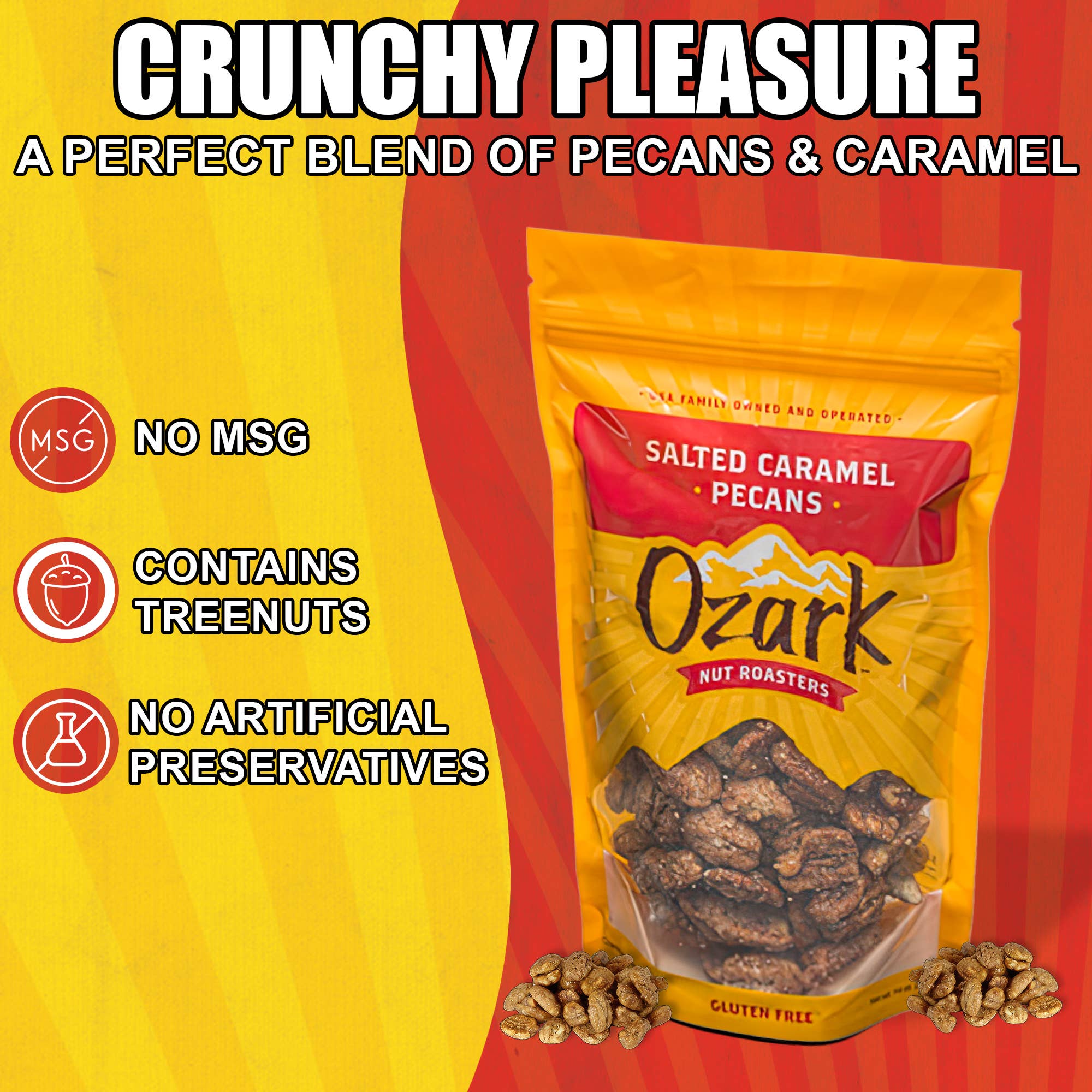 Ozark Nut Roasters - Wholesale Nuts - Gold - Salted Caramel Pecans 3