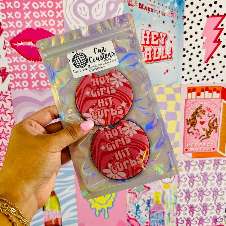 Bizzz Designs - Wholesale Car coaster – women's - Hot Girls Hit Curbs Car Coasters | Car Coasters Set of 51