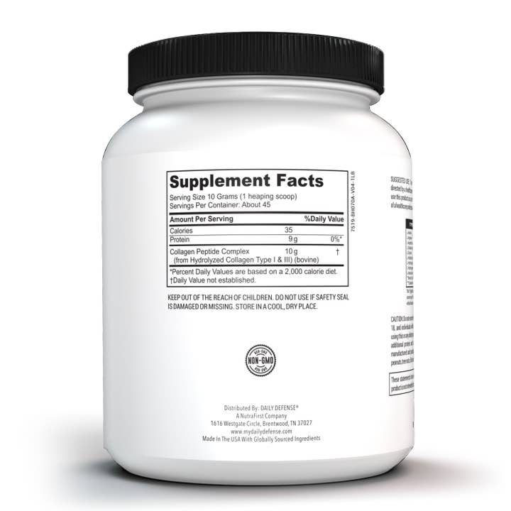 Nutrafirst, Inc - Wholesale Oral Supplement/Vitamin - Collagen Peptide Powder Supports Hair, Skin, Nails, Joints and Bone Health