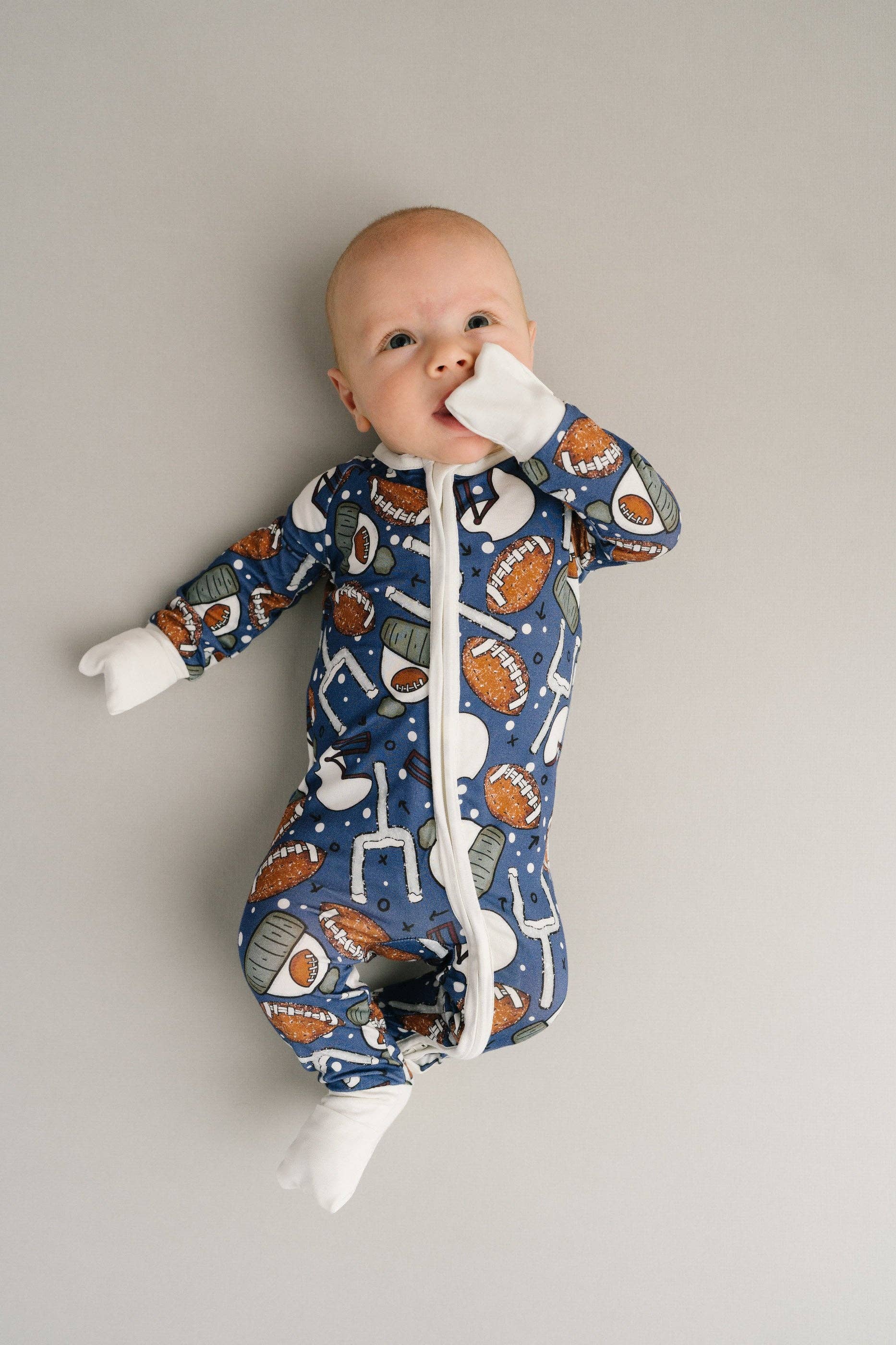 Little One Shop - Wholesale Sleepsuit - Baby - Winter Football Bamboo Sleeper9