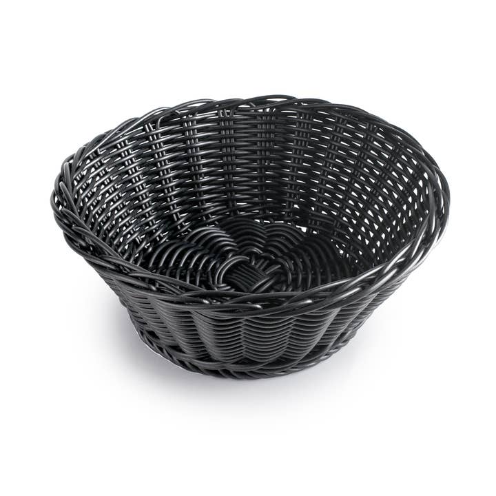Ibili - Wholesale Basket - Polyrattan Black Spike Bread Basket Round 13X6 - IBILI0