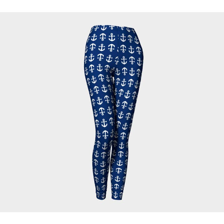 Anchor Toss Adult Leggings - Navy for wholesale by SummerTies