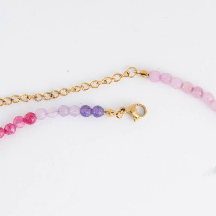 Elsie & Zoey - Wholesale Beaded/Pearl Necklace - Maren Genuine Aventurine Stone Ombre 15" Beaded Necklace2