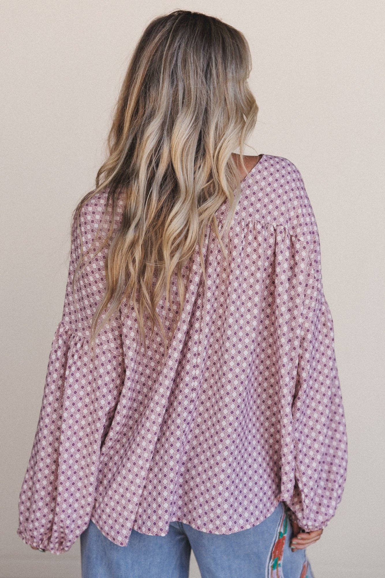 Rouge Haut imprimé Kendrix - Bordeaux en vente sur Faire4