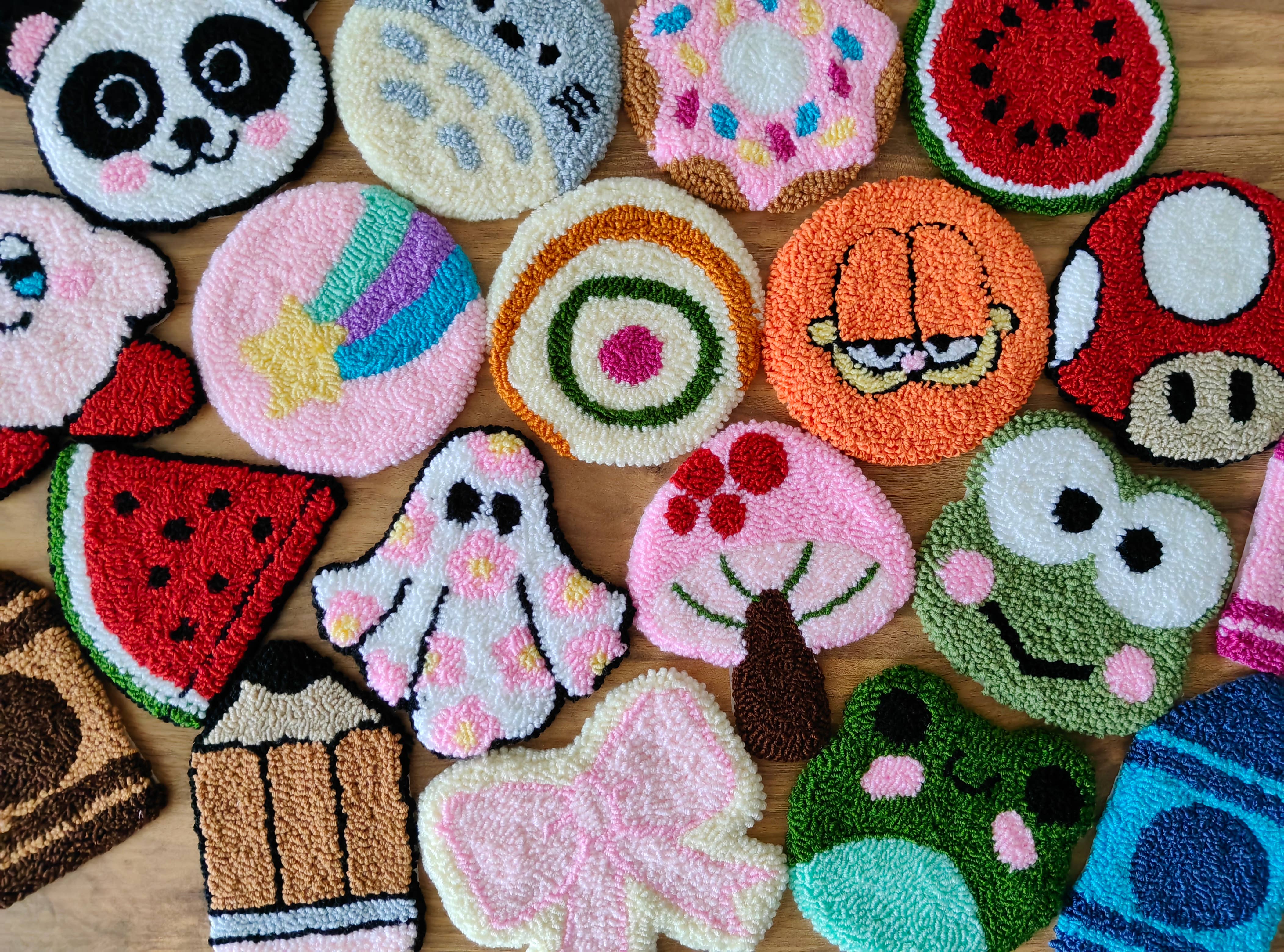 despinacrafting - Vendita all'ingrosso Sottobicchiere - Sottobicchieri Punch Needle fatti a mano, portatazze per caffè, accessori da tavola12