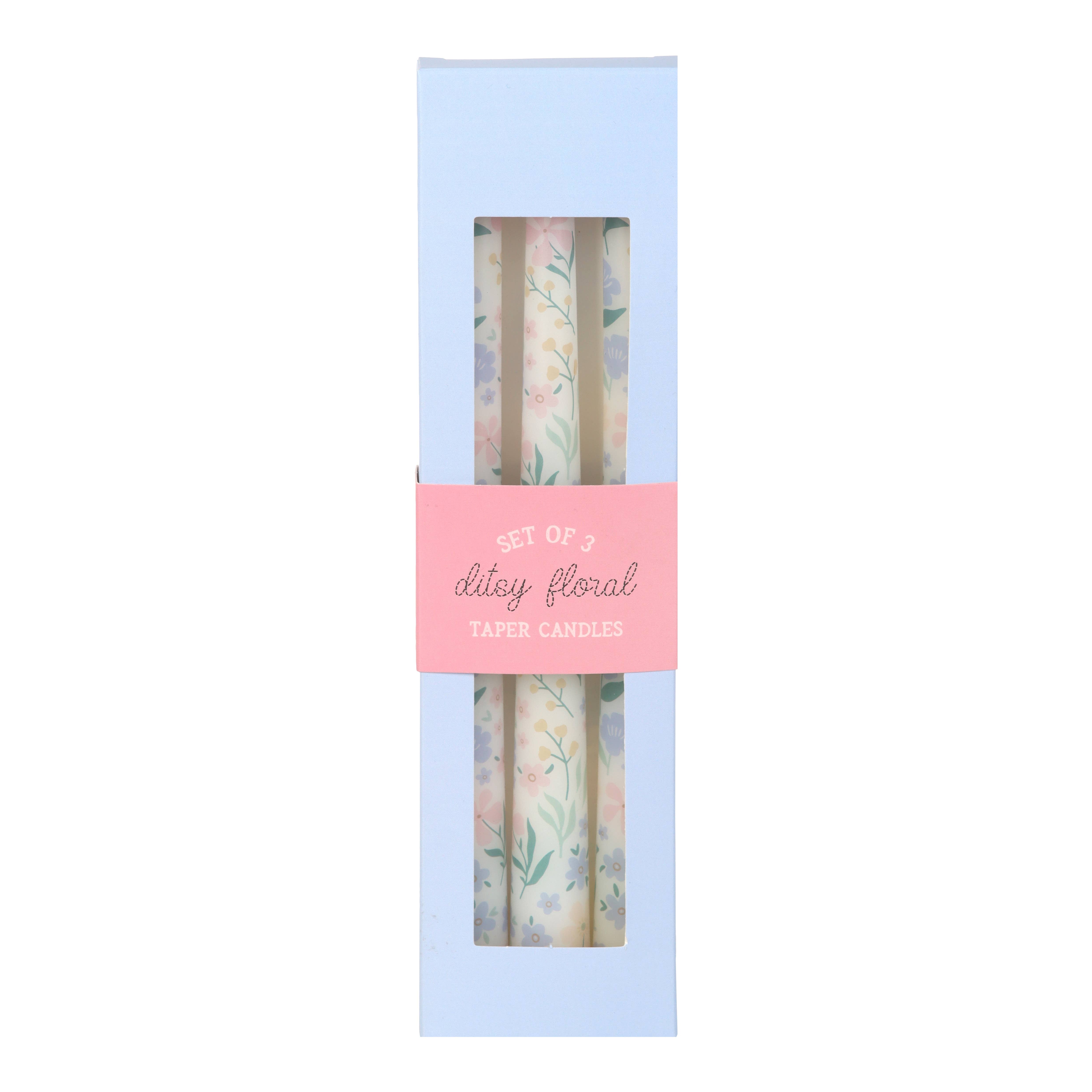 Nibble Distributors Ltd - Wholesale Tapered candle/candlestick - S/3 Blooming Floral taper candles3