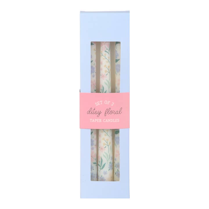 Nibble Distributors Ltd - Wholesale Tapered candle/candlestick - S/3 Blooming Floral taper candles3