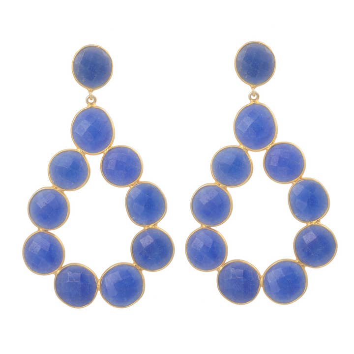Boucles d'oreilles Oprah O-list en saphir pour la vente par Elyssa Bass Designs