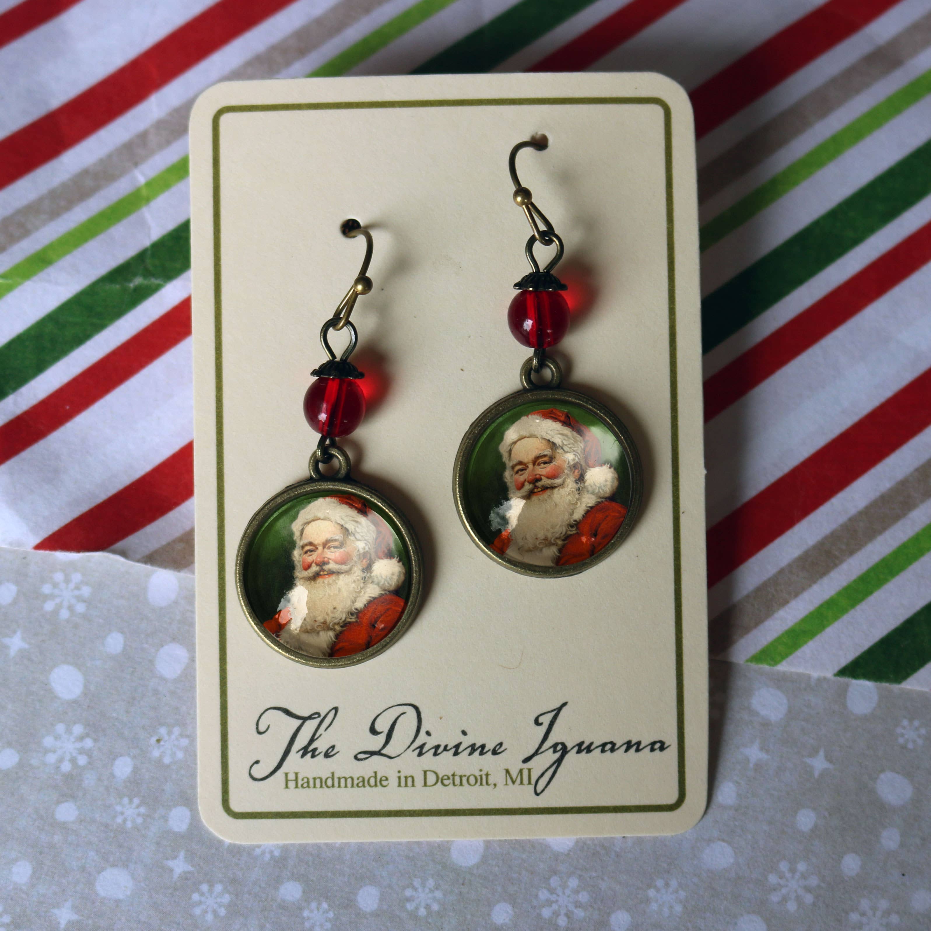 The Divine Iguana - Wholesale Dangle Earrings - Victorian Santa Claus Christmas Earrings3