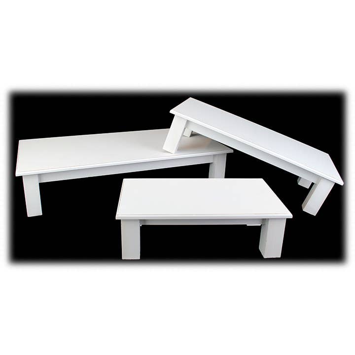 Will's Company - Wholesale Desk Riser - White Wood 'Table' Risers - Set of 3