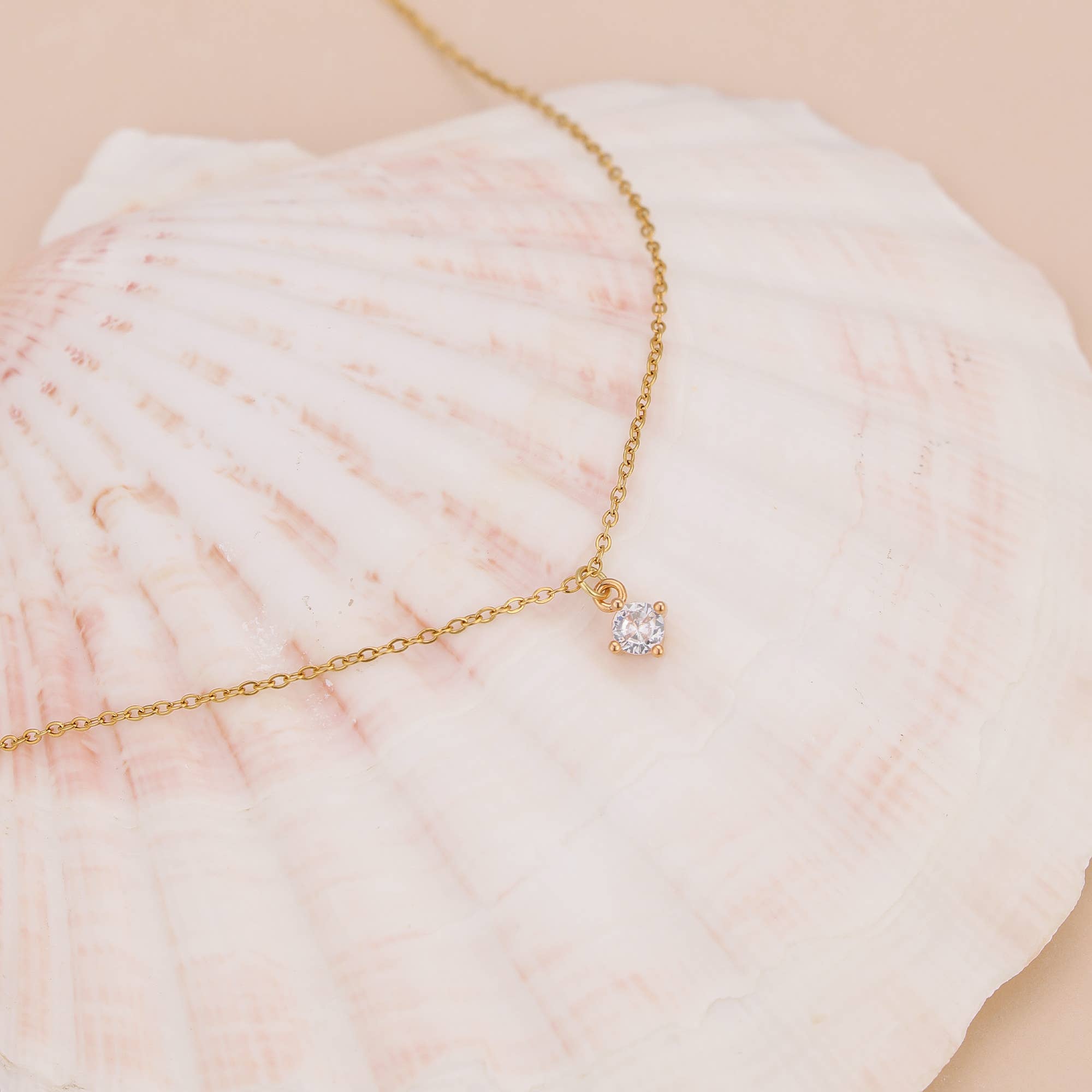 Melange Blanc - Wholesale Pendant/Charm Necklace - N017 solitaire pendant necklace, single diamond necklace4