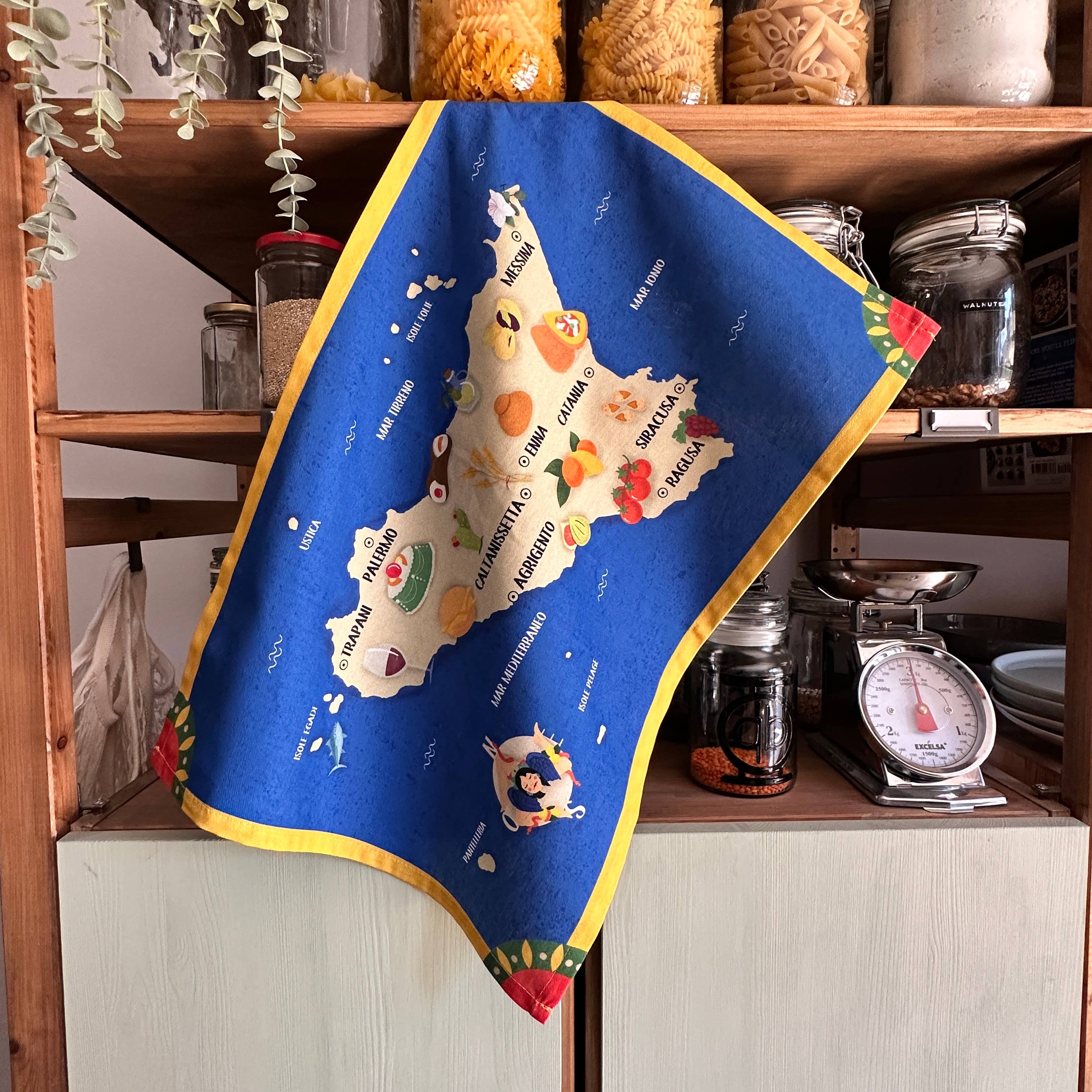 Olivia Home - Wholesale Tea Towel - Sicily in Food Single Towel - 100% cotton0