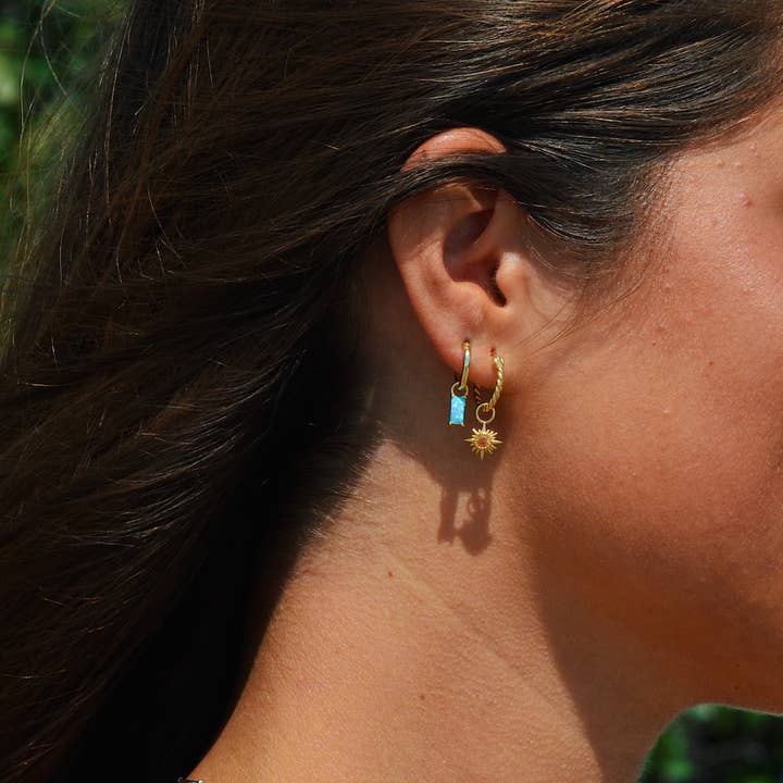 Gold Sun Burst Hoops for wholesale on Faire