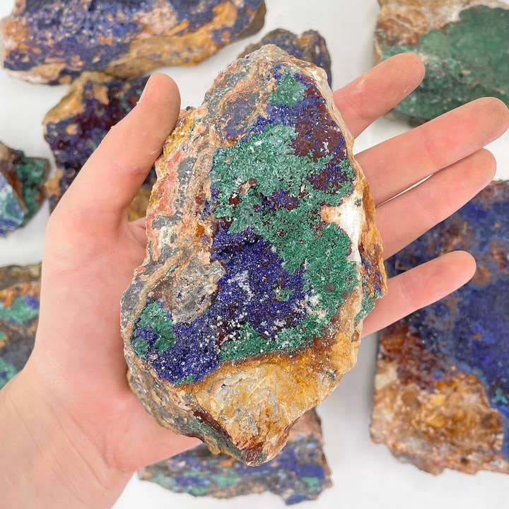 Crystal Azurite with Malachite Stone - By Weight for wholesale by Rock Paradise