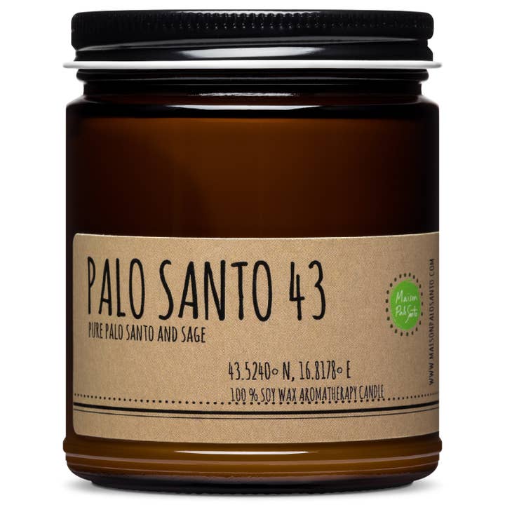 Palo Santo + Sage 43 Aromatherapie kaars - 9oz voor wholesale door Maison Palo Santo®