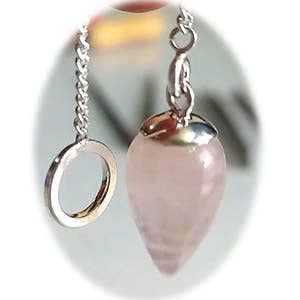 Crystal Earth Sterling – wholesale Pendulum board – Necklace Sterling Pendulums - Rose Quartz