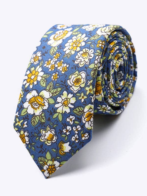 Corbata Liberty Azul n.º 1 Hombre de Algodón «Gaspard» para venta al por mayor de Unipap's