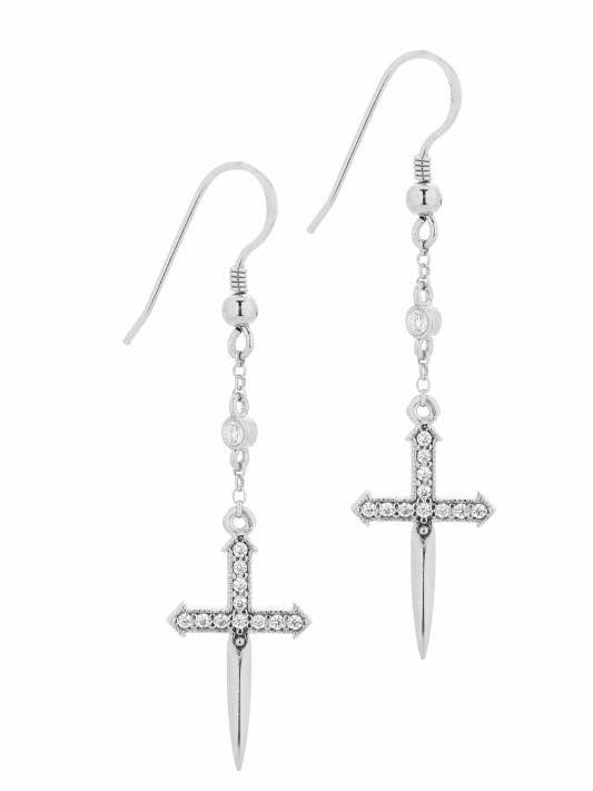 Drop diamanter Cz Cross örhängen för wholesale av Nayla Jewelry