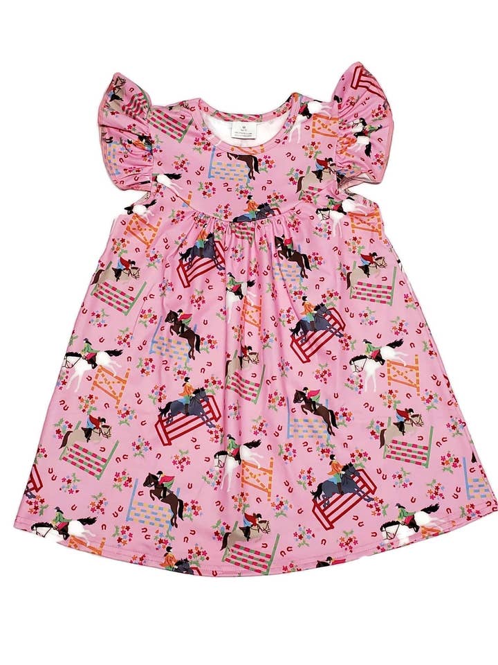 Robe en soie de lait à volants pour le saut d'obstacles au stade pour la vente par Great Lakes Kids Apparel