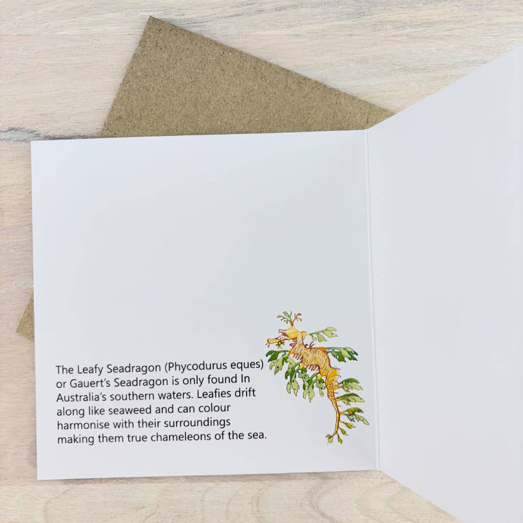 Lucky Little Penguins - Wholesale Everyday Greeting Card - Card Leafy Seadragon2