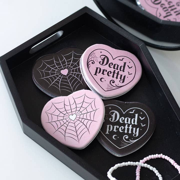 Set of 12 Pretty Deady Gothic Compact Mirrors in Display for wholesale by Something Different Wholesale
