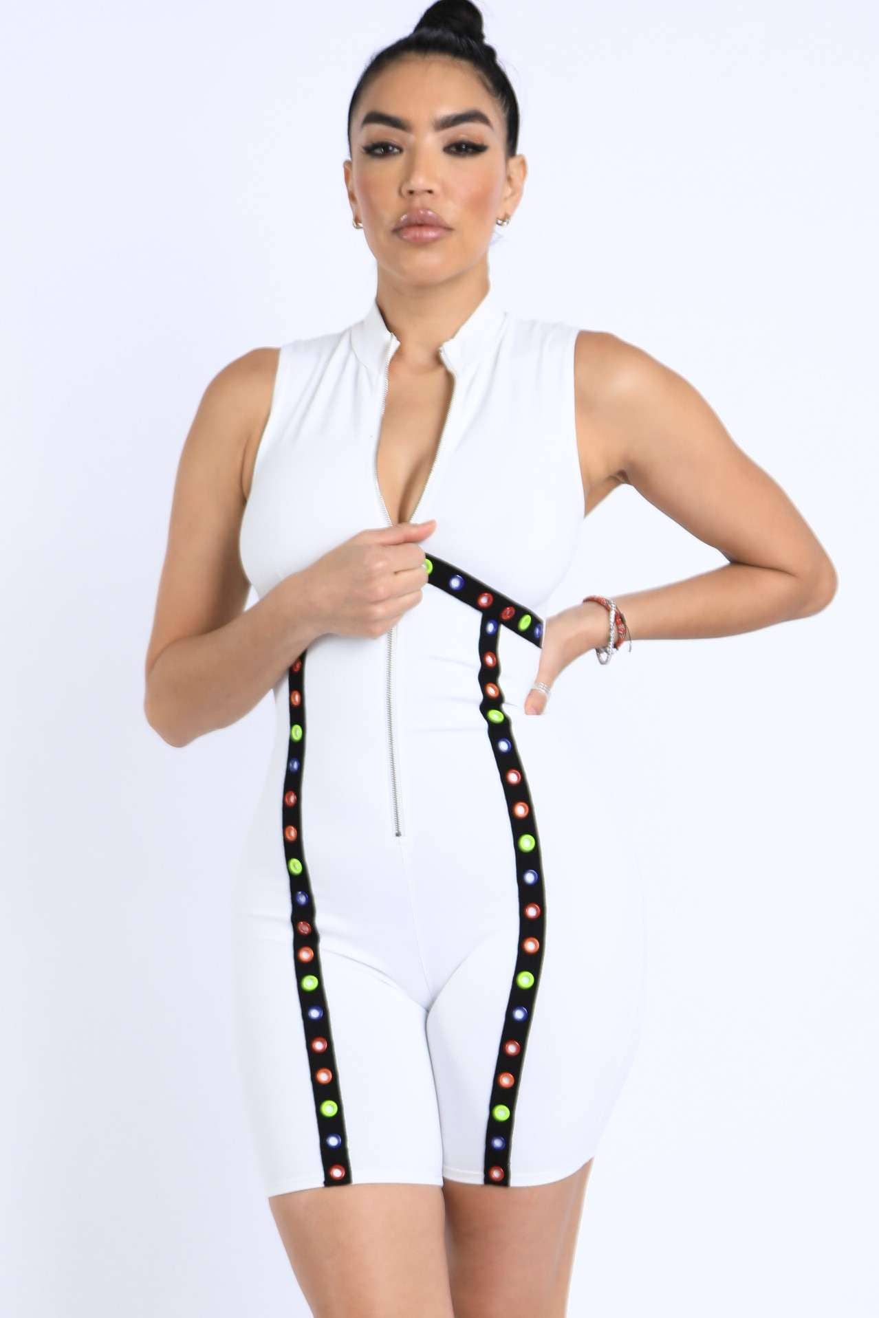 HVID Multi farvet øje detaljerede sparkedragter for engroshandel på Faire0