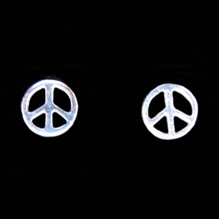 Sterling Silver Peace Sign-6mm Post Earring for wholesale by Zeppo Merchandisers Inc
