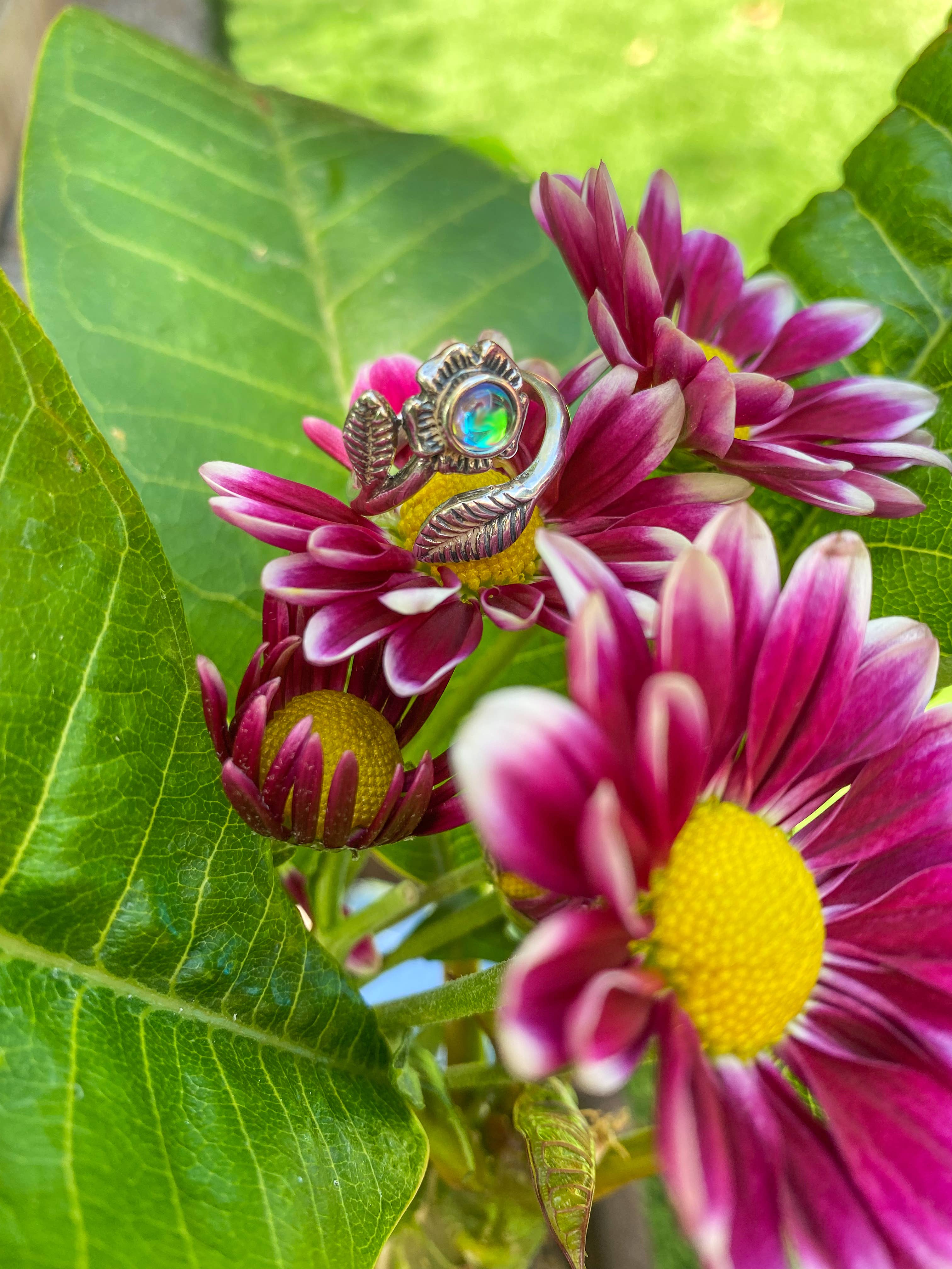 LeightWorks - Wholesale Cocktail/Statement Ring - Flower Ring (Adjustable) Sterling Silver Crystal Jewelry7