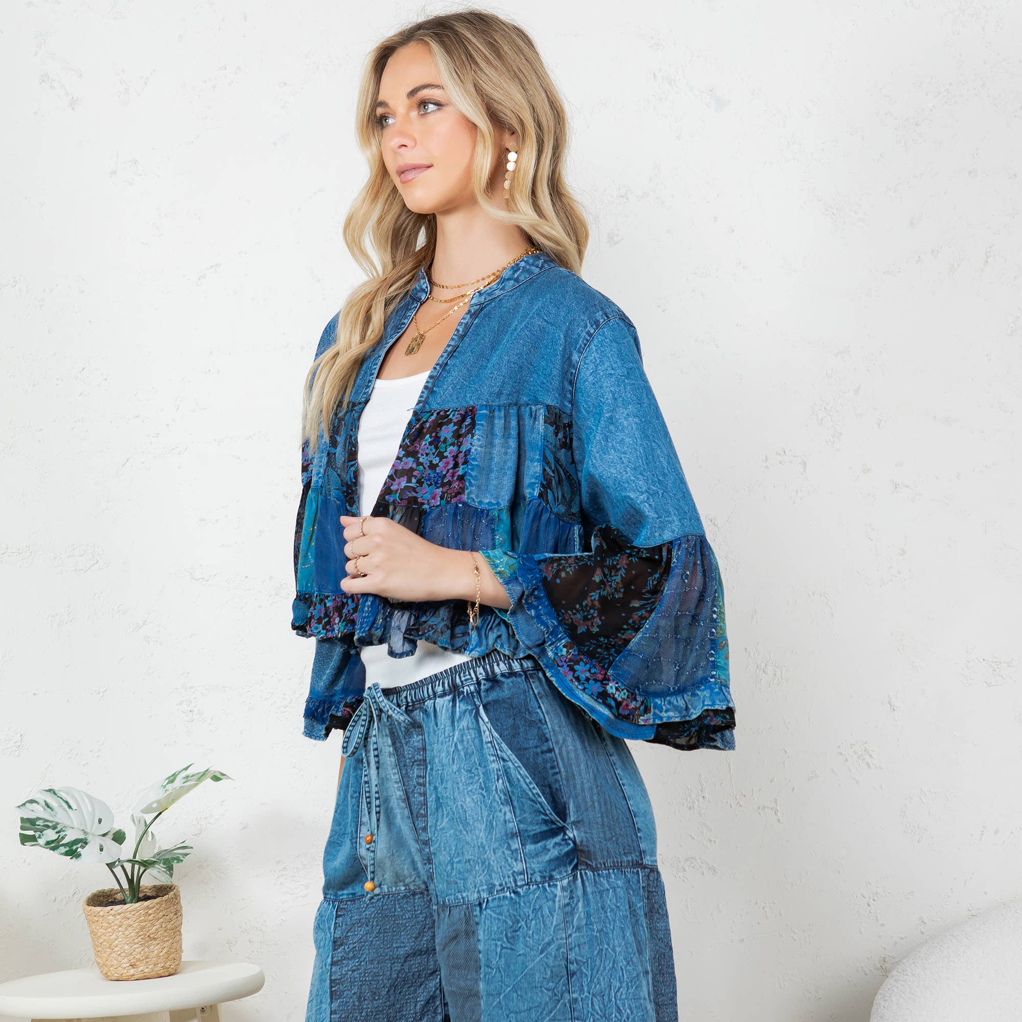 Young Threads - Wholesale Kimono - Women's - Boho Kimono Shrug with Bell Sleeves - New1