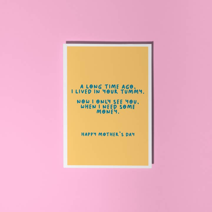 Funny Mothers Day Card | Cheeky Yellow Mothers Day Card for wholesale by The Happy Badger