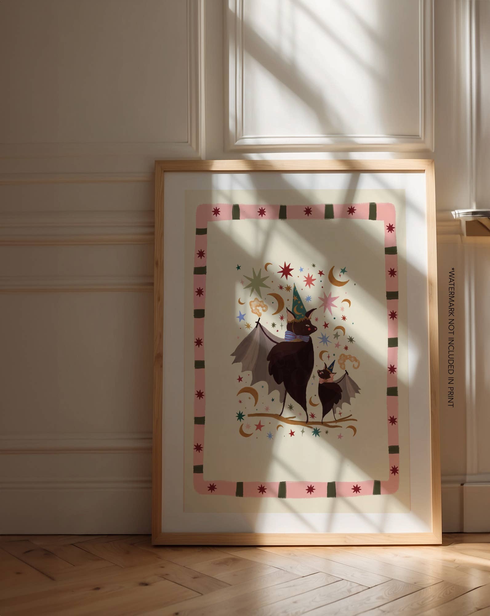 Kate Fox Design – wholesale Art print – Bat Magic Art Print, Colourful, Fun Art, Home Decor, Fall1