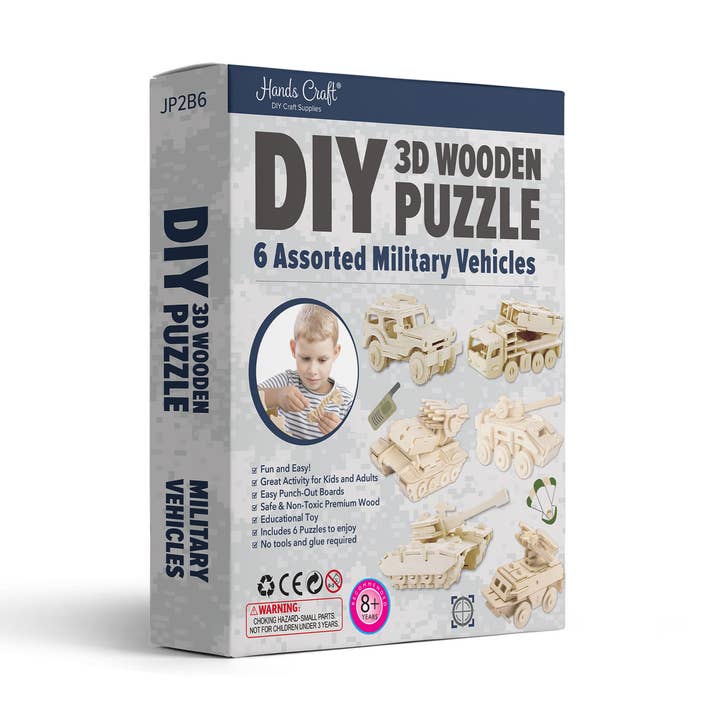 3D Wooden Puzzle Bundle Pack: Military Vehicles for wholesale by Hands Craft