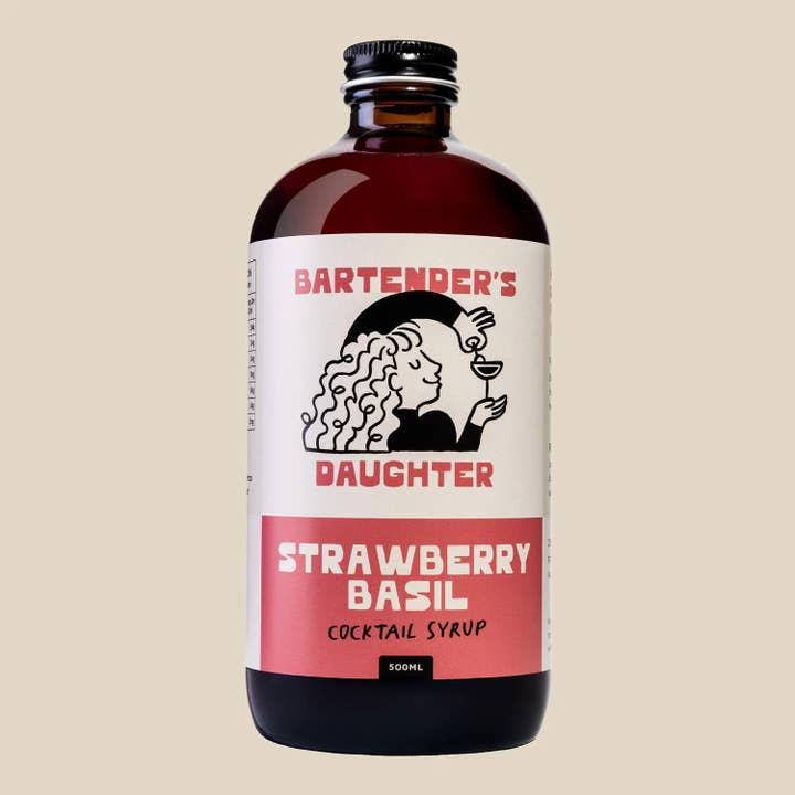 Strawberry Basil Cocktail Syrup for wholesale by Bartender's Daughter
