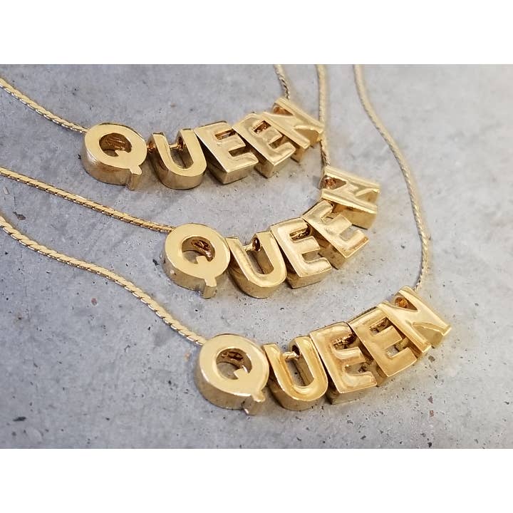 Q.U.E.E.N Necklace for wholesale by Shrake Culture