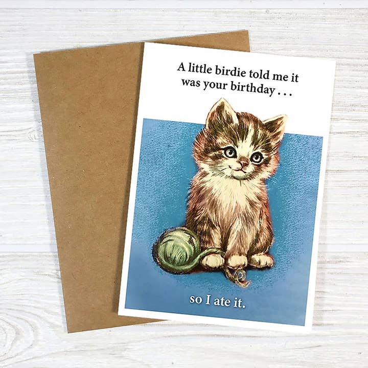 Bad Betty Greeting Co. - Wholesale Birthday Card - A Little Birdie Told Me It Was Your Birthday - Funny Card
