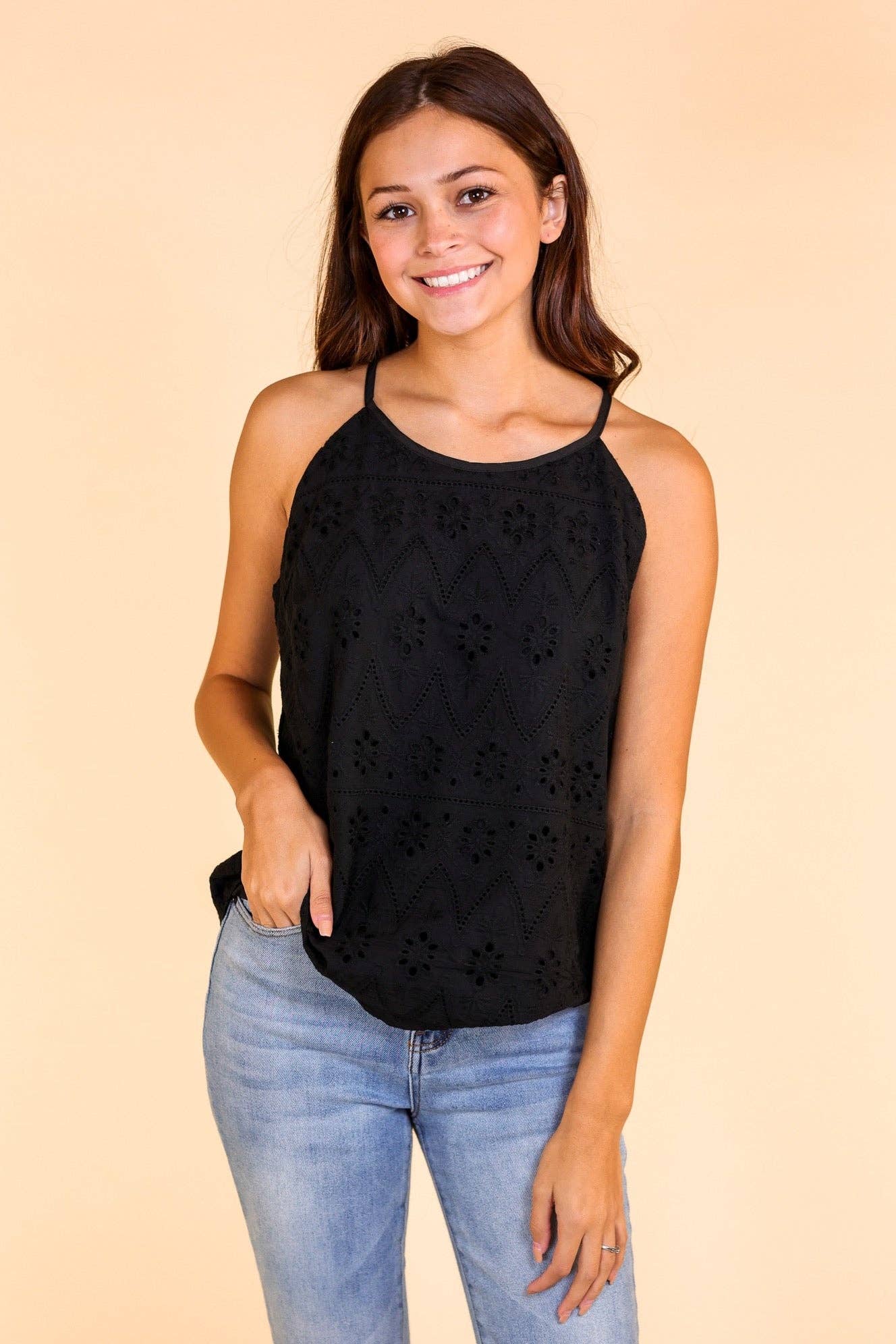 The Yala Top in Black for wholesale on Faire0