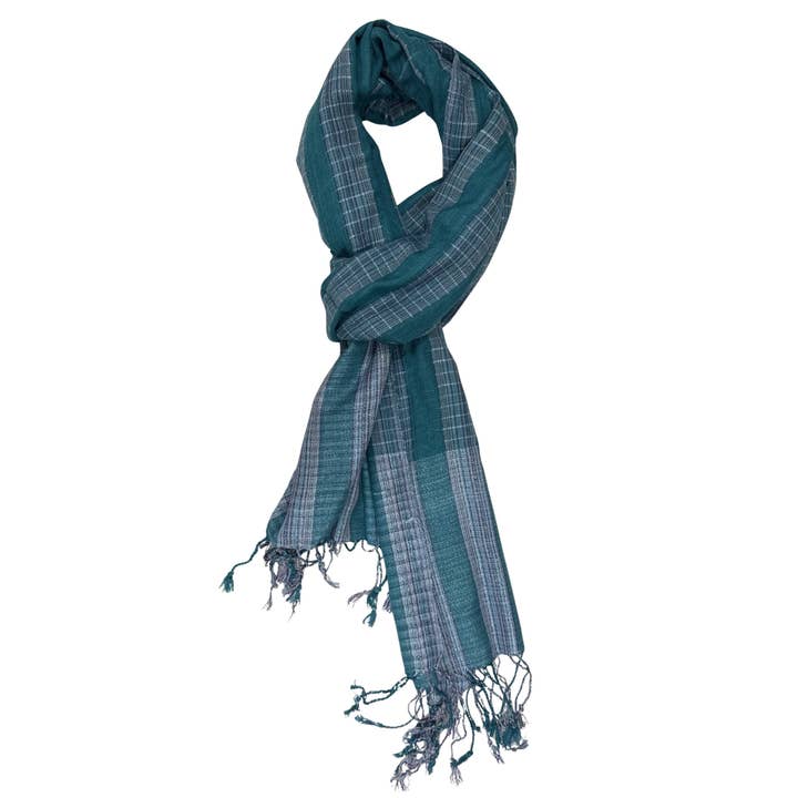 Treasure Jewelry - Wholesale Scarf - Women's - Hand-Loomed Viscose-Blend Tassel Scarf – Plaid & Striped8