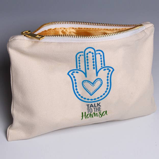 Talk to the Hamsa - Large Pouch for wholesale by Liane Fried Studio